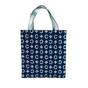 Authentic Celine Blue and Silver Medium Denim Tote Bag